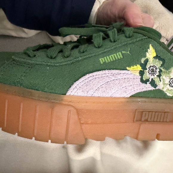 Puma x liberty mayze platform gumshoe sneaker embroidered floral green lilac ltd - Picture 5 of 17